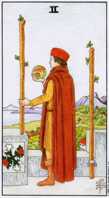 Tarot card TWO OF WANDS