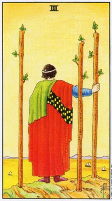 Tarot card THREE OF WANDS