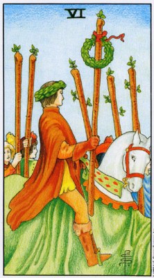 Tarot card SIX OF WANDS