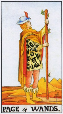 Tarot card PAGE OF WANDS