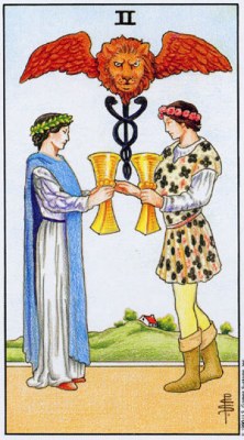 Tarot card TWO OF CUPS