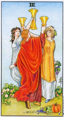 Tarot card THREE OF CUPS