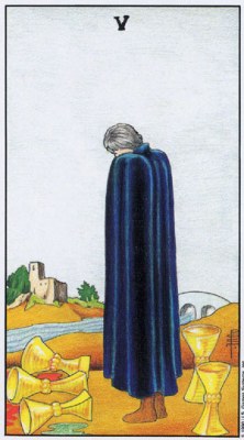 Tarot card FIVE OF CUPS