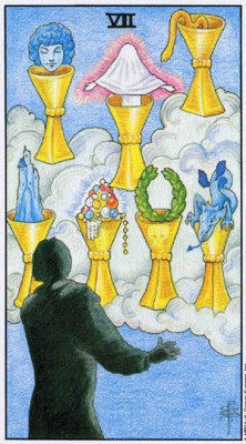 Tarot card SEVEN OF CUPS