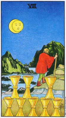 Tarot card EIGHT OF CUPS