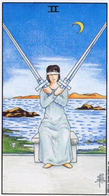 Tarot card TWO OF SWORDS