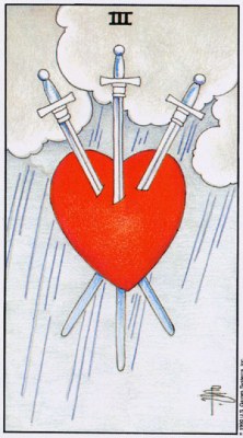 Tarot card THREE OF SWORDS