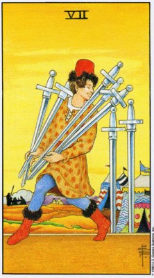 Tarot card SEVEN OF SWORDS