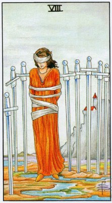 Tarot card EIGHT OF SWORDS