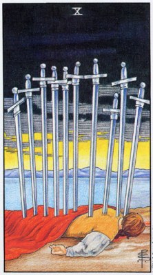 Tarot card TEN OF SWORDS