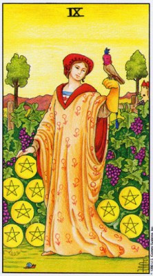 Tarot card NINE OF PENTACLES