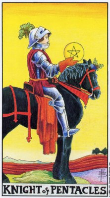 Tarot card KNIGHT OF PENTACLES