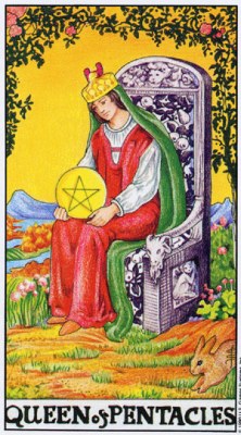 Tarot card QUEEN OF PENTACLES